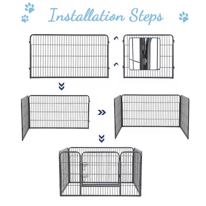 Nhiệt độ nặng có thể gập lại bằng kim loại playpen Nhiệt độ nặng có thể gập lại bằng kim loại playpen