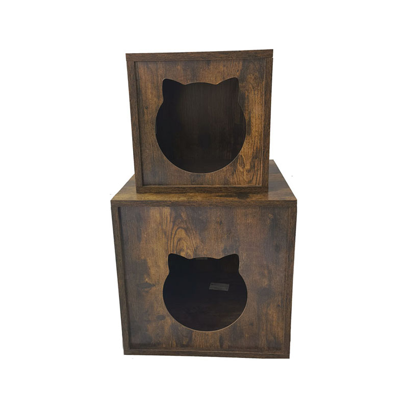 Hạt gỗ trong nhà Mèo nội thất Cage kết thúc Tủ rác